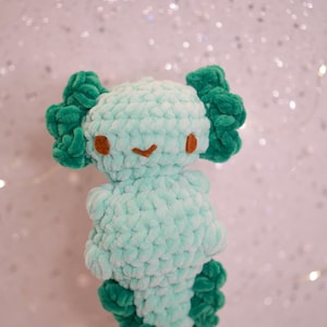 handmade amigurumi axolotl, cute crochet plushie, soft, perfect for gifts