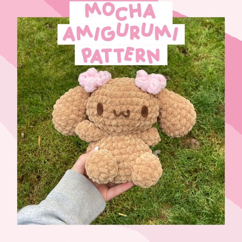PATTERN ONLY mocha brown cafe bunny amigurumi crochet pattern image 1