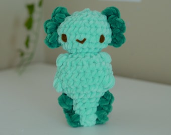 handmade amigurumi axolotl, cute crochet plushie, soft, perfect for gifts