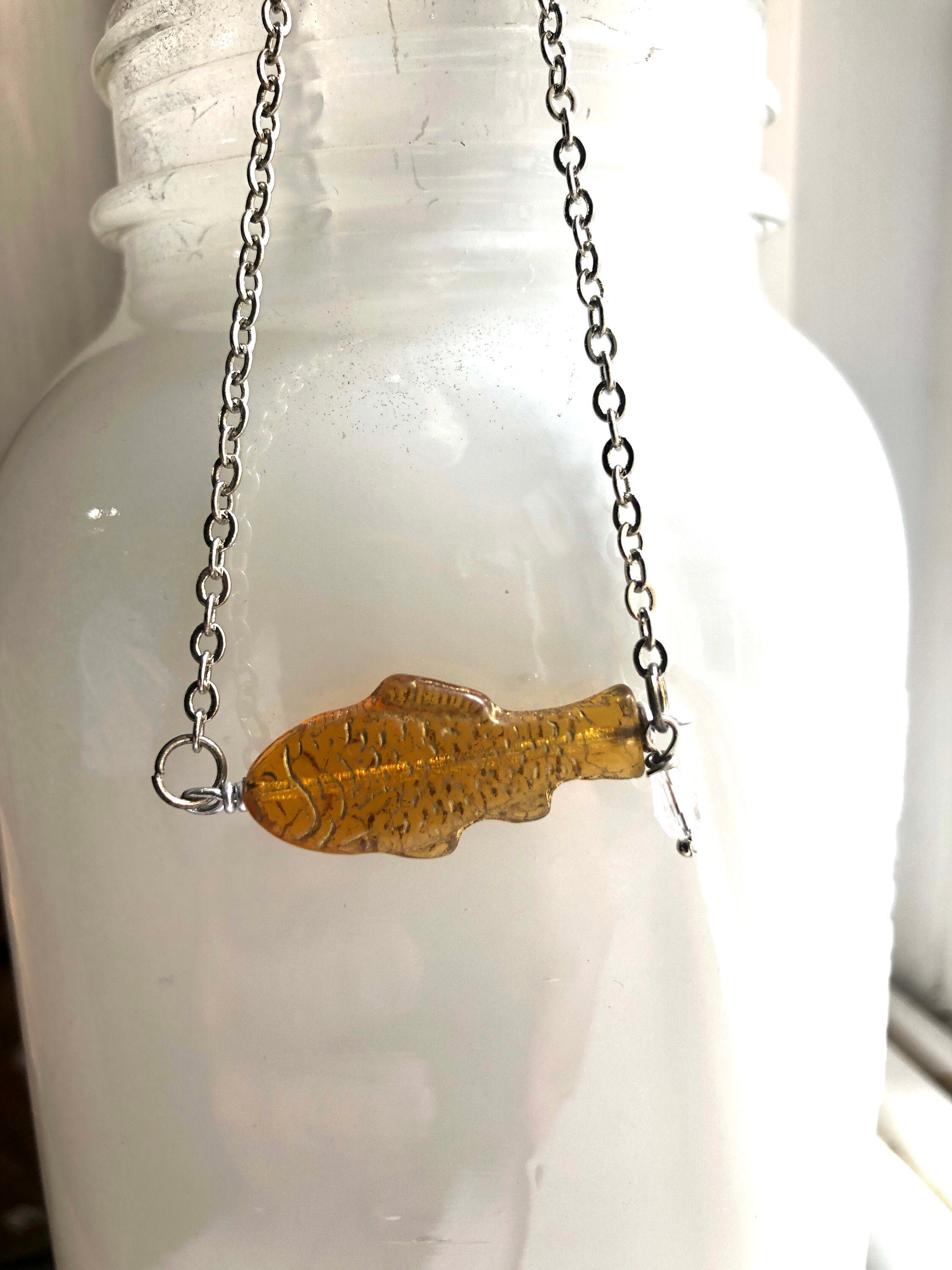 One Fish necklace Salmon necklace Trout necklace Silver Etsy
