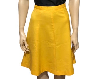 1970s A line skirt, Vintage ALine skirt, ALine skirt, Yellow ALine skirt