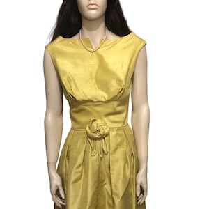 Robe vintage dorée, robe de soirée Camille Lee, robe dorée vintage des années 1960, robe de soirée dorée vintage