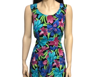 Vintage 80s floral romper, vintage playsuit, sleeveless playsuit