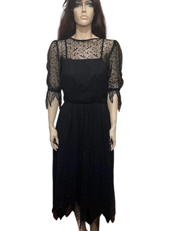Vintage 1970s Black Lace Dress, Handkerchief Sleeves, Enrico Cassini,  Cocktail Dress, Little Black Dress - Etsy Australia