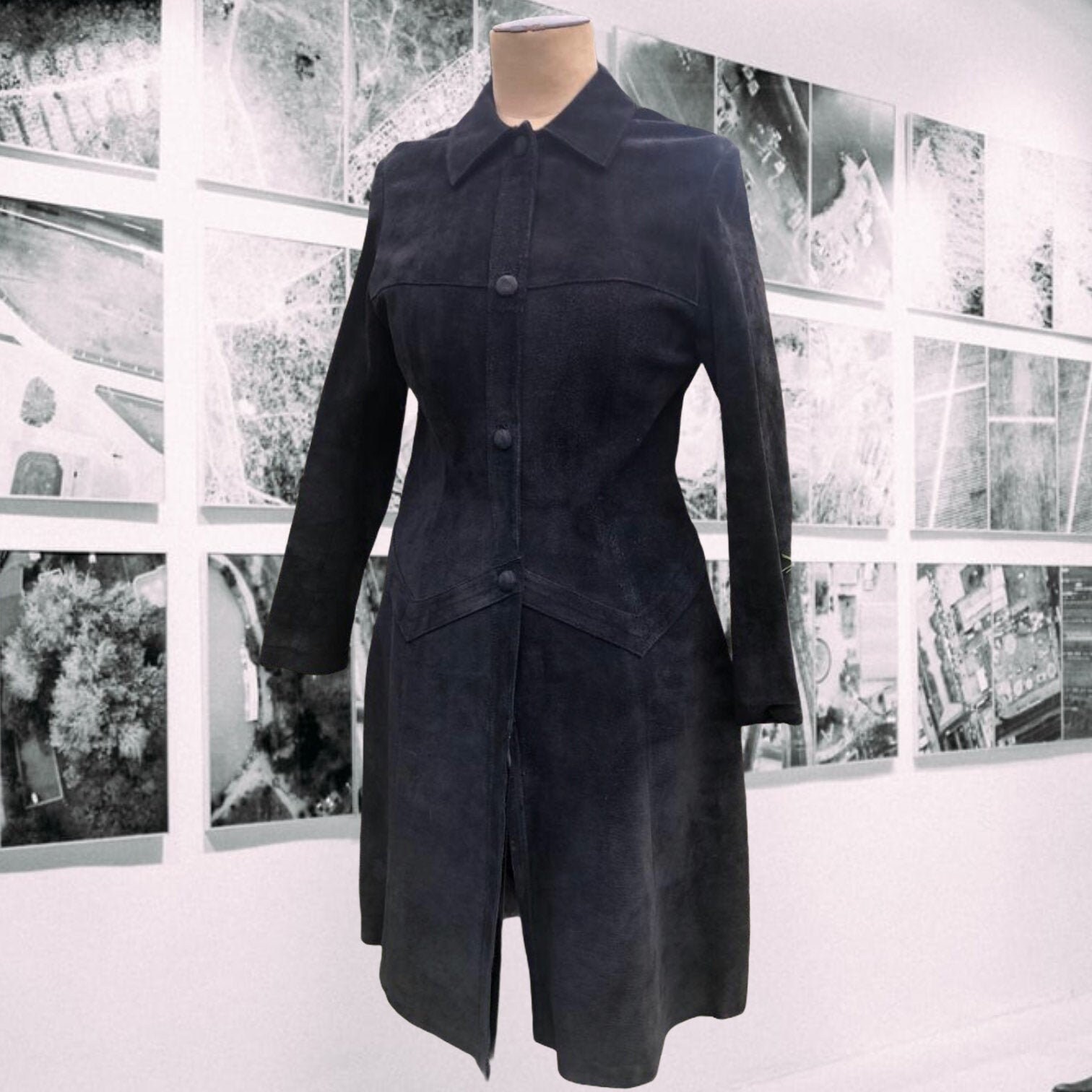 long black suede coat