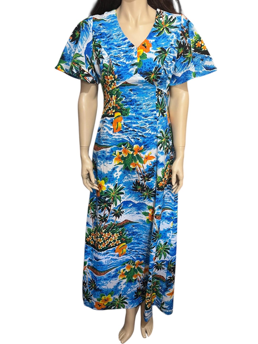 Vintage Royal Hawaiian Maxi Dress, 1970s Palm Tree Print - Etsy
