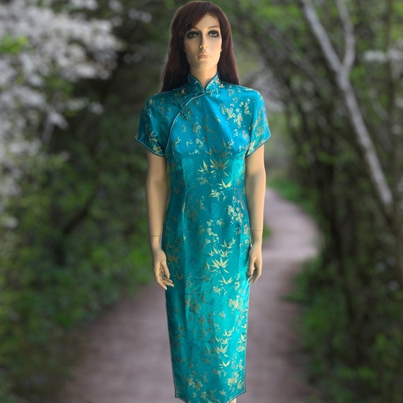 turquoise cheongsam