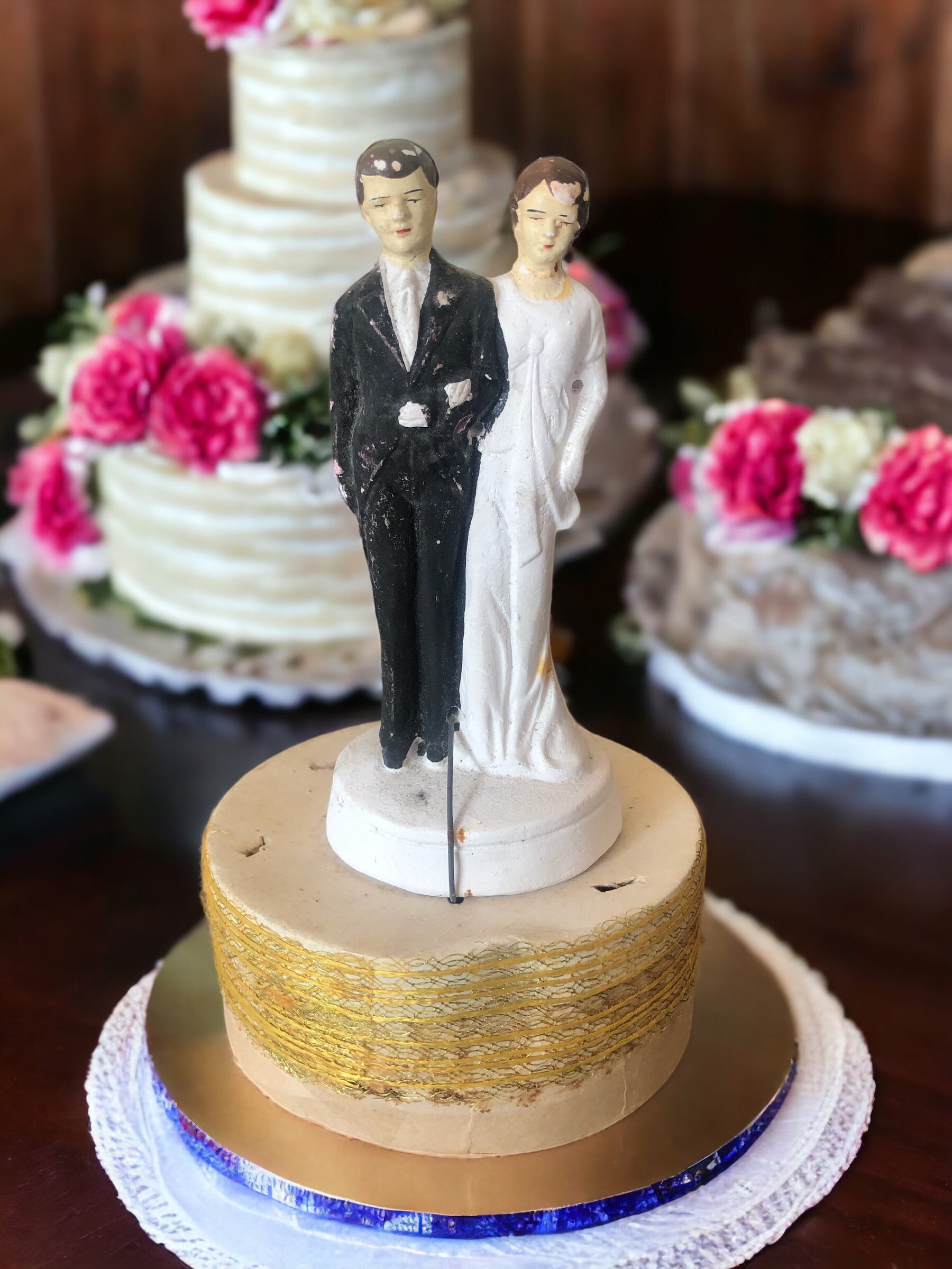 Topper per torta nuziale anni '40, cake topper, matrimonio vintage