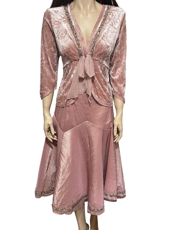 Pink Velvet Top and Skirt, Anthea Crawford Skirt and Top, Pink