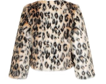 Snow leopard faux store fur jacket
