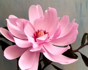 Paper Magnolia Branch Flower | Handmade Paper Flowers | Stylish Paper Flower Decoration - Special Floral Gift | Star Magnolia