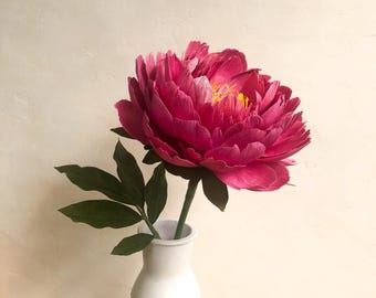 Papierblume Pfingstrose | Krepppapier Blumen handgemacht | stilvolle Blumen Deko | ausgefallene Blumen Geschenke | Kunstblume hochwertig