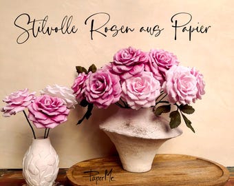 Handmade paper roses | Timeless crepe paper flowers | Stylish decorative flowers | High-quality artificial flowers | Gift for a 1st wedding anniversary