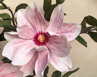 Paper flower magnolia branch – handmade paper flowers | stylish paper flower decorations | unusual flower gifts | tulip magnolia