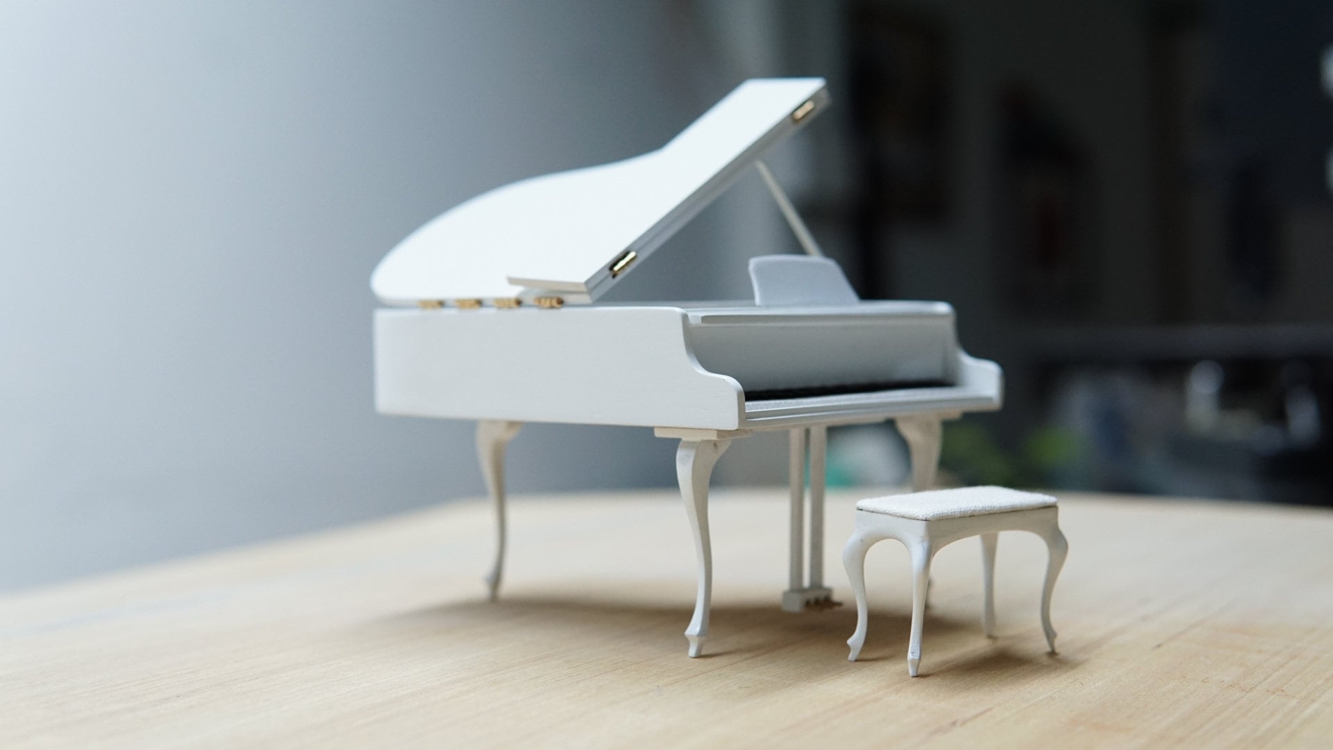 アンティーク ドールハウス ミニチュア 家具 ピアノ ホワイトグランド