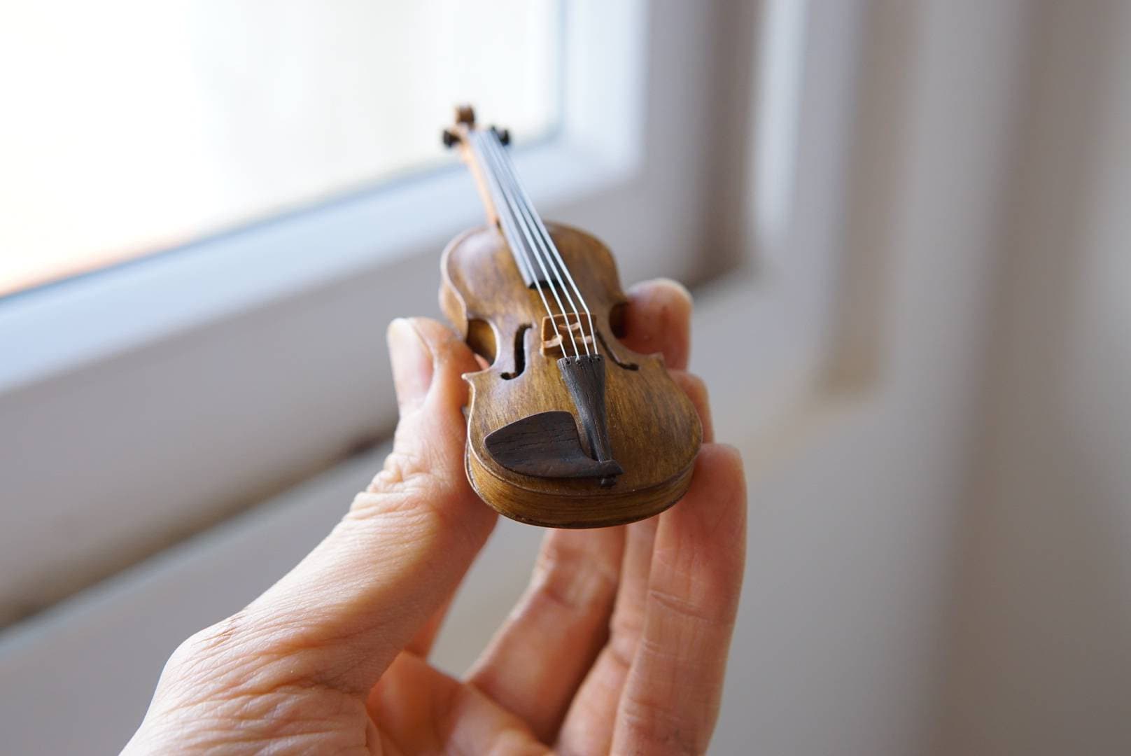 Violon Miniature En Bois Avec étui Support Pour La Maison, Le Bureau, Le Magasin, La Décoration De Musicien