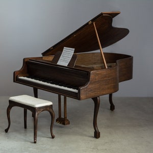 Concert Grand Piano 1:6 scale - doll furniture, BJD, roombox, antique dollhouse, vintage dollhouse, dollhouse miniatures