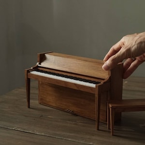 Vintage Wood Piano 1:6 Scale - Furniture Miniatures for Doll, BJD ...