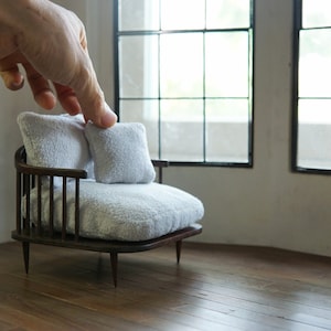 Doll furniture, wooden armchair v3 1:6 scale - Furniture miniatures for doll, blythe, BJD roombox, vintage dollhouse, ooak doll