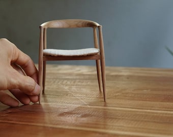 Doll funitures wooden chair 1:6 scale - Furniture miniature for doll, BJD, roombox, vintage dollhouse, antique dollhouse