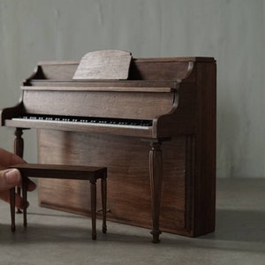Wood Piano 1:6 scale - BJD, roombox, antique dollhouse, vintage dollhouse, dollhouse miniatures
