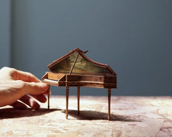 Harpsichord 1/12 scale - doll furniture, BJD, roombox, antique dollhouse, vintage dollhouse, dollhouse miniatures