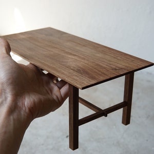 retangle walnut table 1:6 scale, doll furniture, dollhouse, bjd, dollhouse decor, miniatures