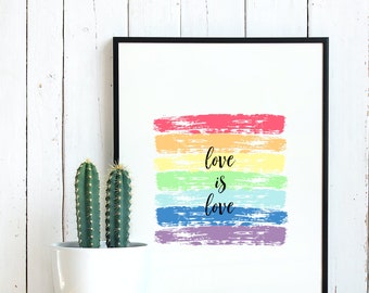 Love is Love LGBTQ+ Print, Pride Month, Digital Print