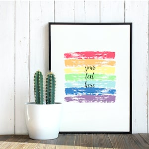 Personalised Custom LGBTQ+ Rainbow Print, Pride Month, Digital Print