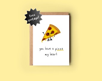 Grußkarte „You Have A Pizza My Heart“ – A5, Matte Oberfläche, Mit Umschlag