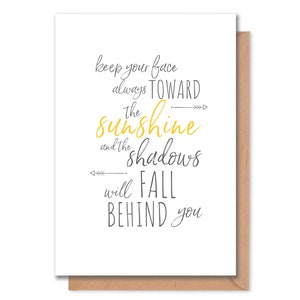 Tarjeta de felicitación con impresión de positividad solar