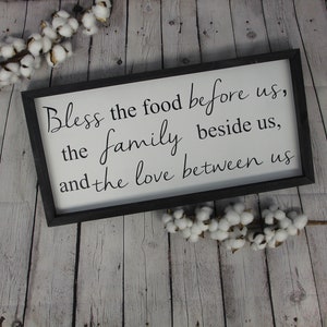 Bless The Food Before Us The Family Beside Us and The Love Between Us Sign | Farmhouse Sign | Dining Room Sign