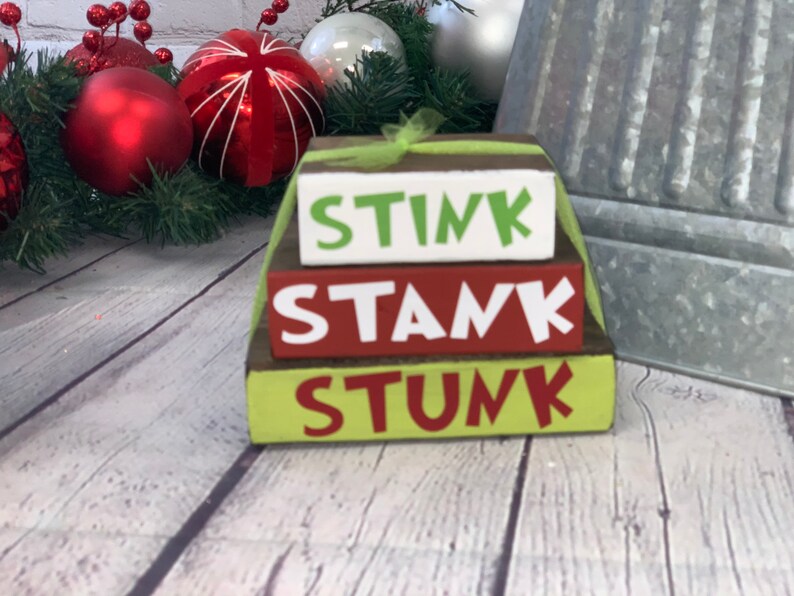 Stink Stank Stunk Stacker Blocks | Christmas Decor | Christmas Blocks ...