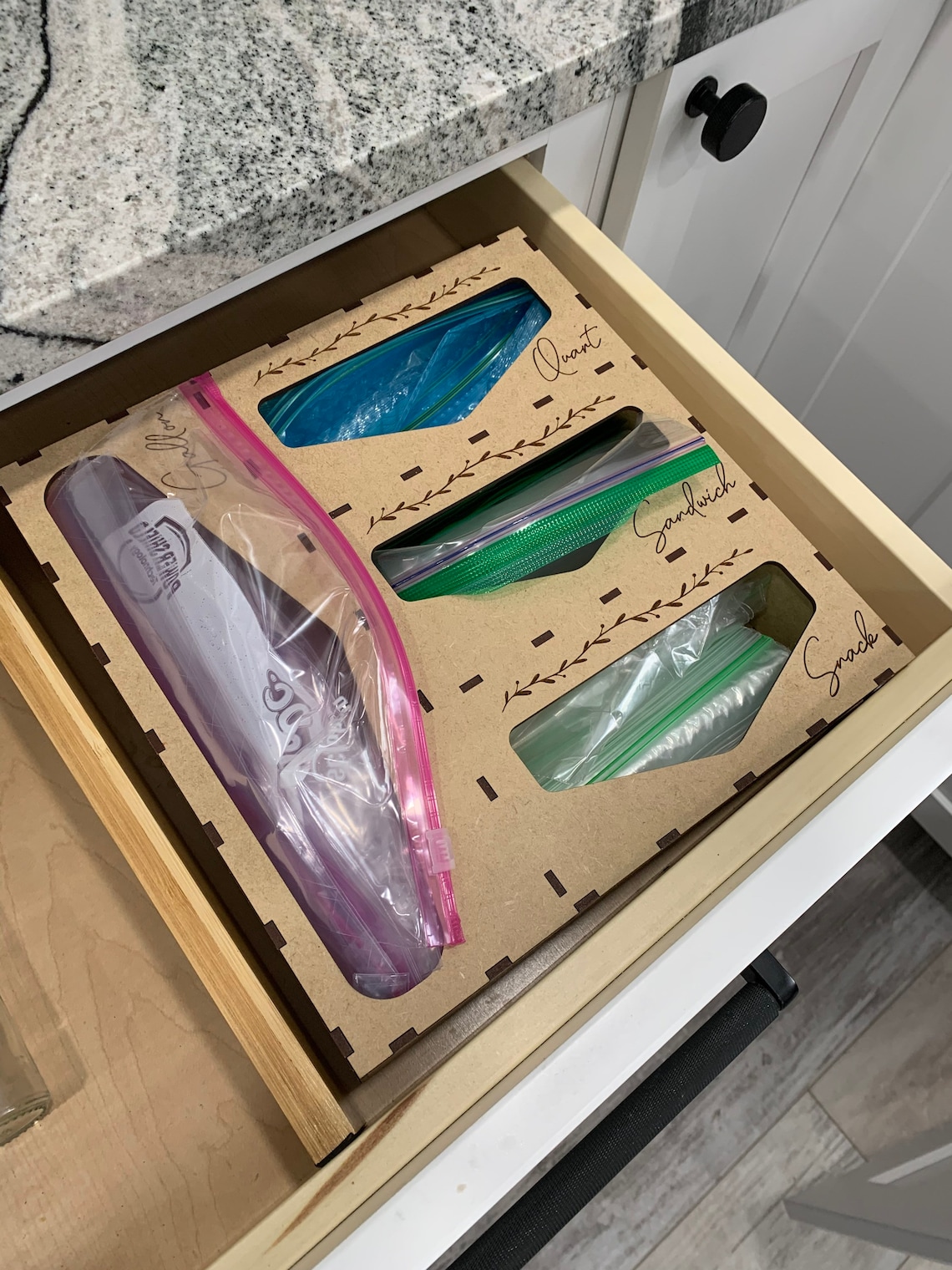 Wooden Baggie Organizer Baggie Drawer Organizer Storage Etsy