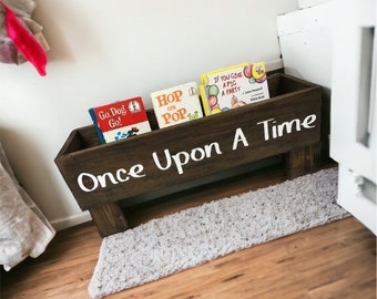 Once Upon A Time Children's Book Bin | Children's Book Box | Children's Bookcase | Nursery Book Storage | Nursery Decor | Baby Shower Gift