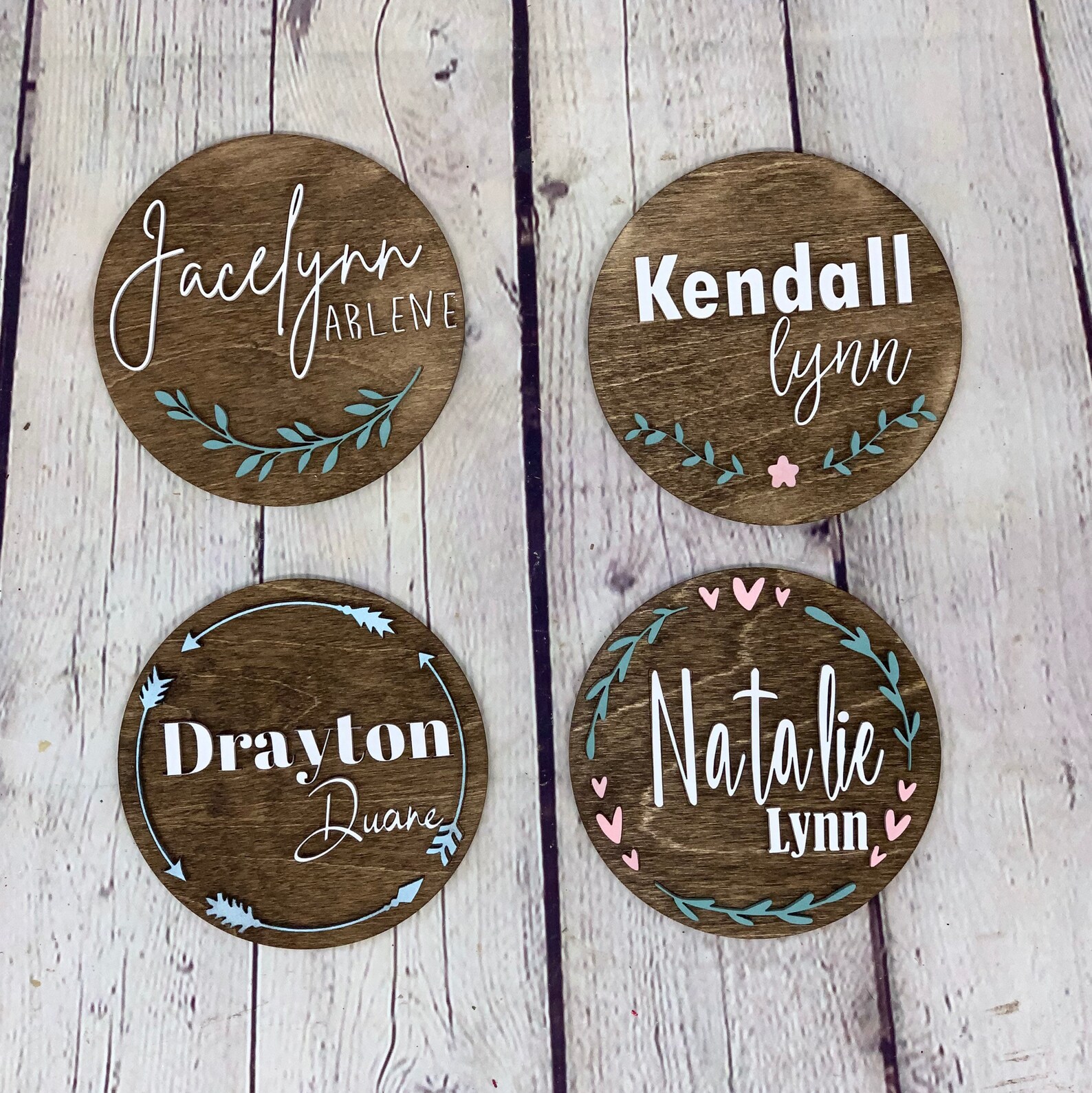 Baby Name Rounds Round 3D Baby Announcement Name Sign I Laser Cut Baby - Etsy