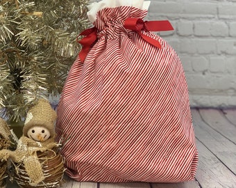 Small Reusable Christmas Gift Bag | Santa Bag | Reusable Gift Bag| Fabric Gift Bag