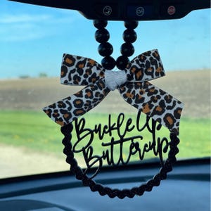 Buckle Up Buttercup Mirror Charm | Car Charm | Rear View Mirror Charm | New Driver Gift | Funny Teen Gift | Funny Car Charm image 1