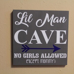Lil Man Cave Sign | Nursery Sign| Boy Room Sign - Etsy