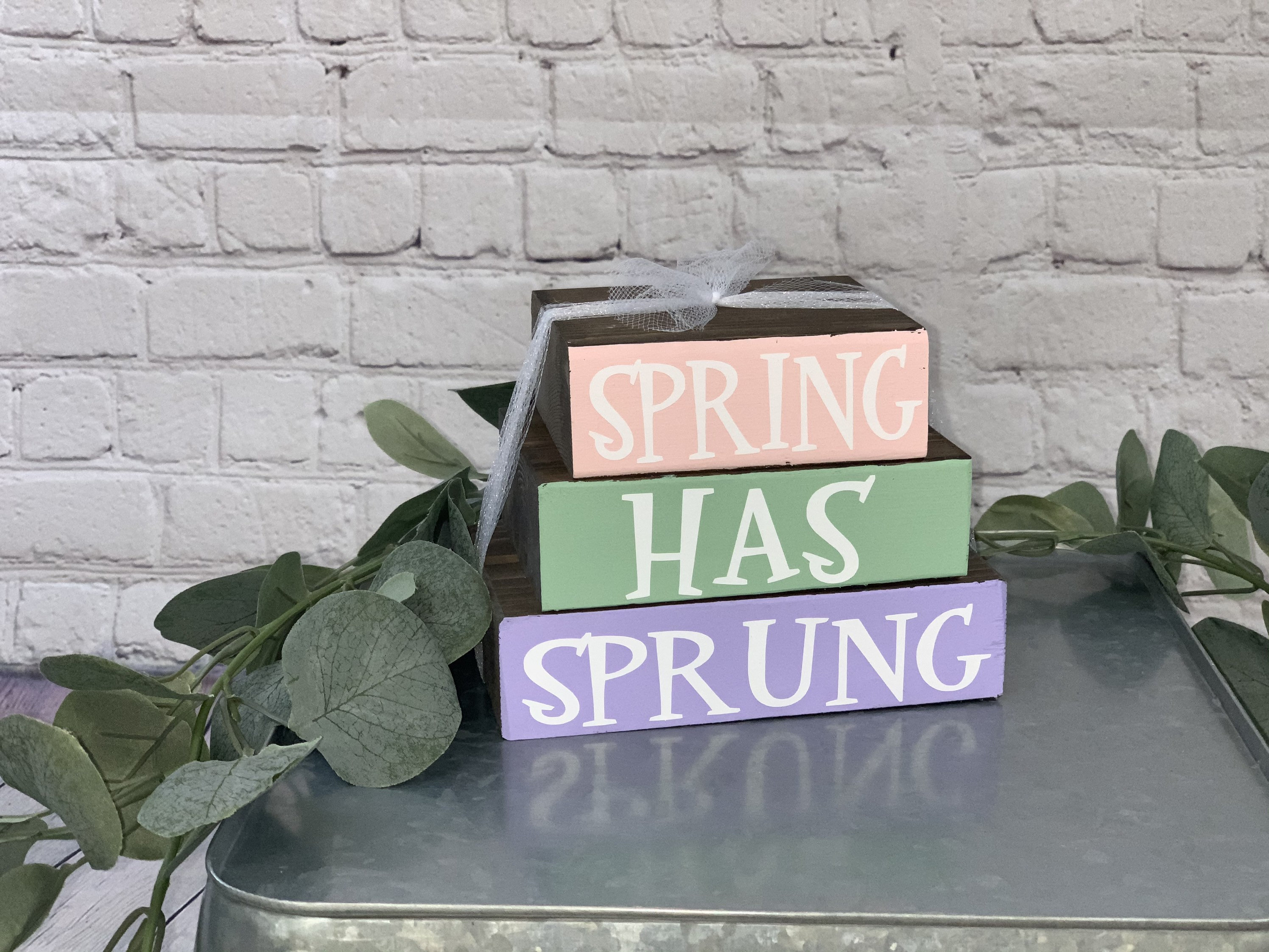 Spring Block Decor Easter Spring Reversible Stacker Blocks | Spring Decor | Easter Decor ...