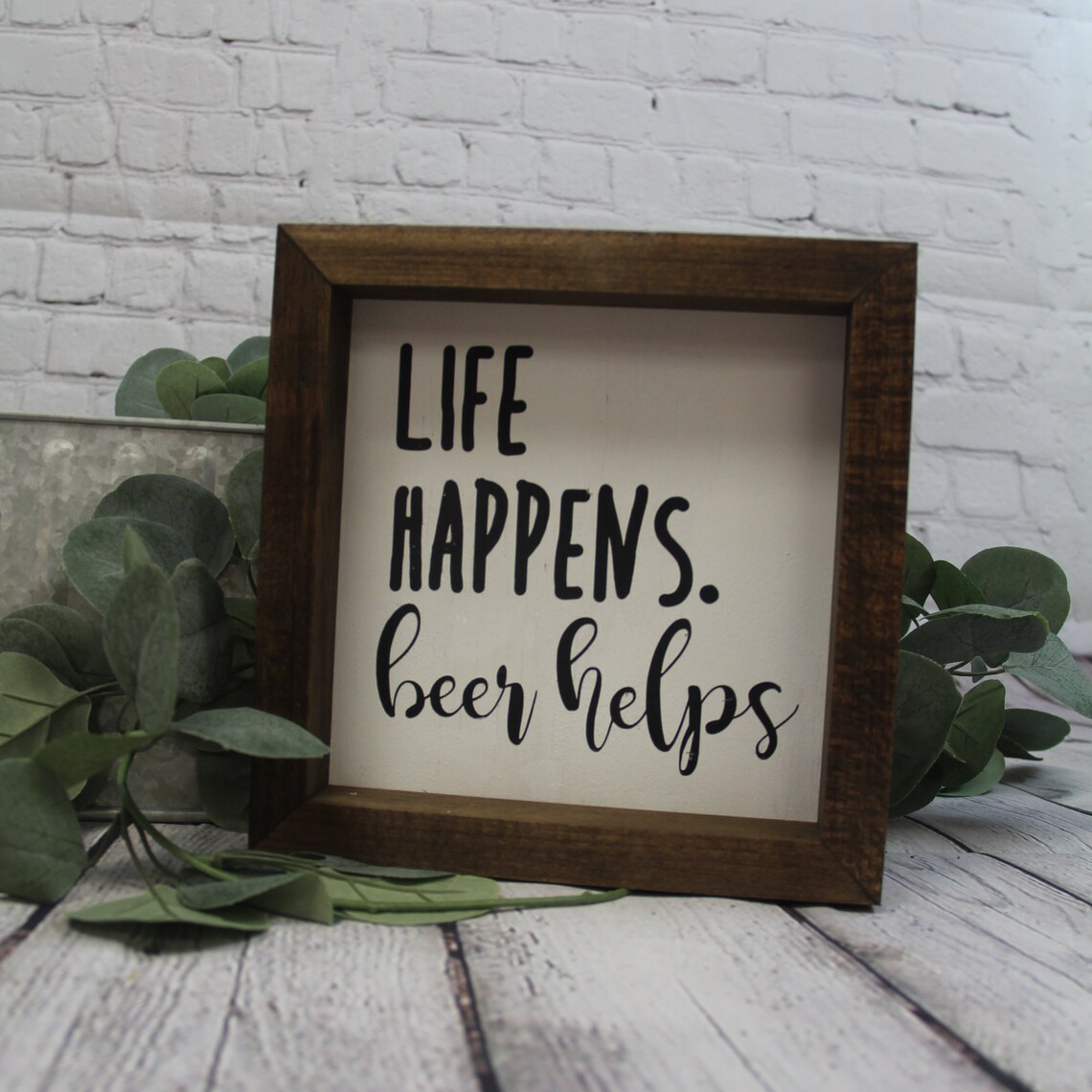 Life Happens Beer Helps Sign Farmhouse Mini Sign Beer - Etsy