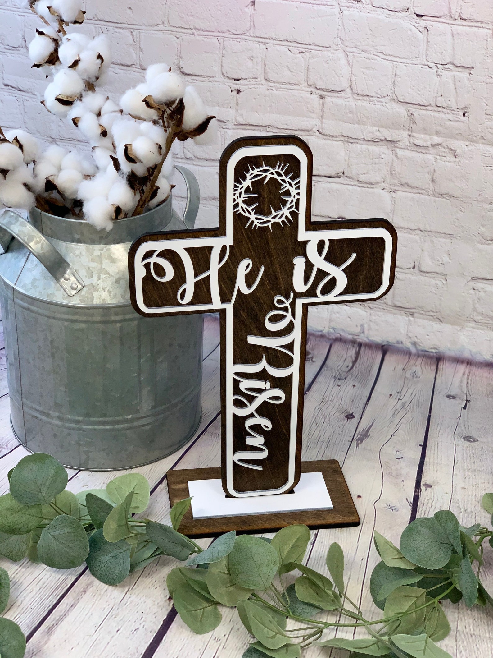 Easter Cross Laser Cut Decor Religious Easter Decor Easter Etsy New