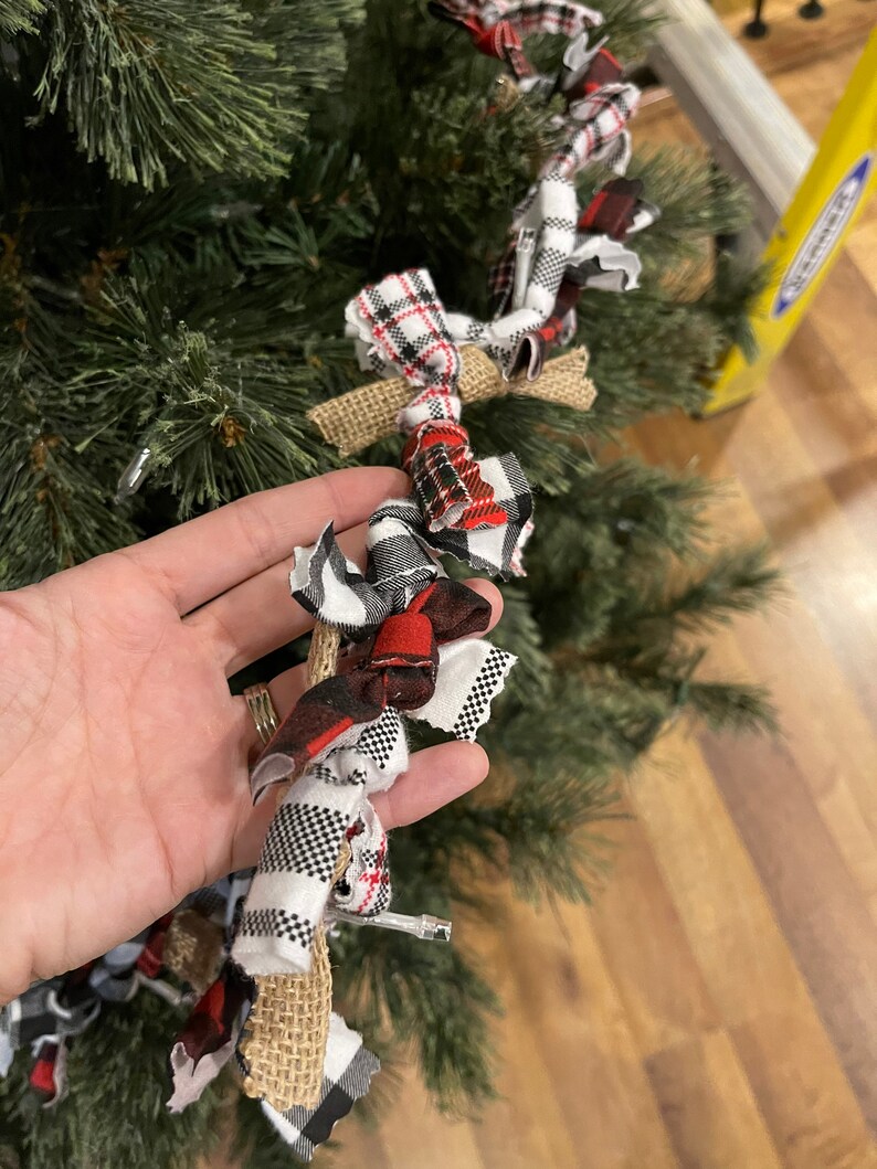 Extra Long Christmas Garland Prelit Garland Burlap Tree Etsy