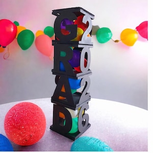 Graduation Balloon Box Decor | Grad Party Backdrop Boxes | Class of 2026 Decoration | Graduation Open House Party Decor