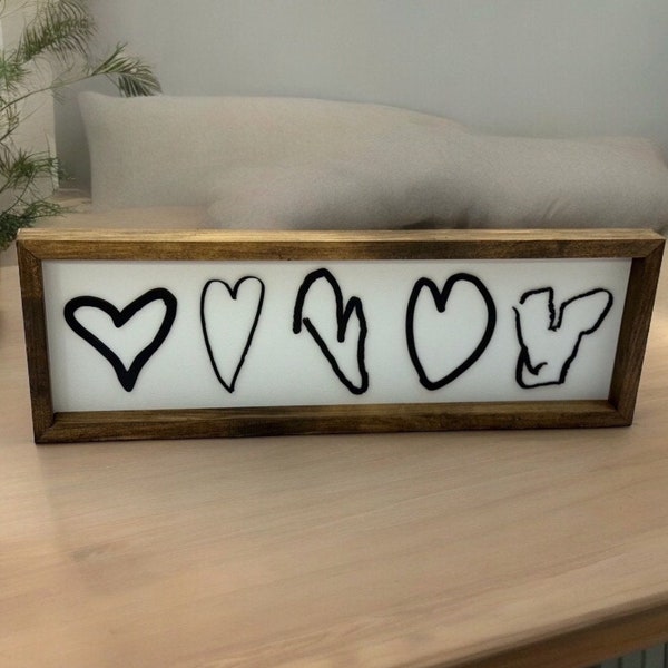 Personalized Handwritten Heart Sign | Personalized Grandparent Gift | Personalized Mothers Day Gift | Childs Handwriting Gift