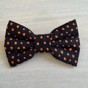 Black Halloween Dot Dog Bow Tie