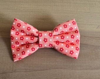 Pink Daisy Dog Bow Tie