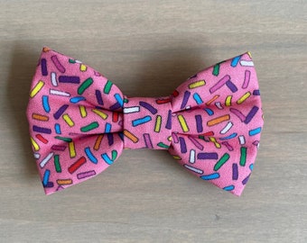 Pink Confetti Dog Bow Tie