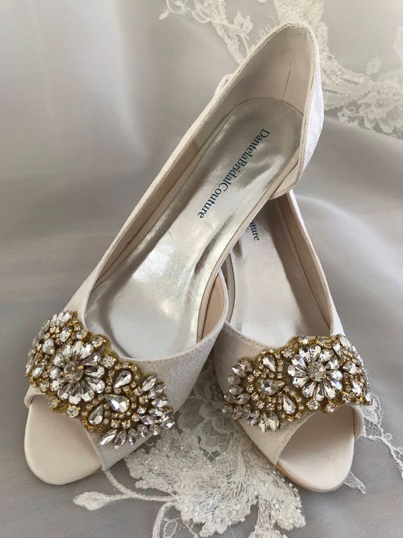 off white wedding shoes low heel