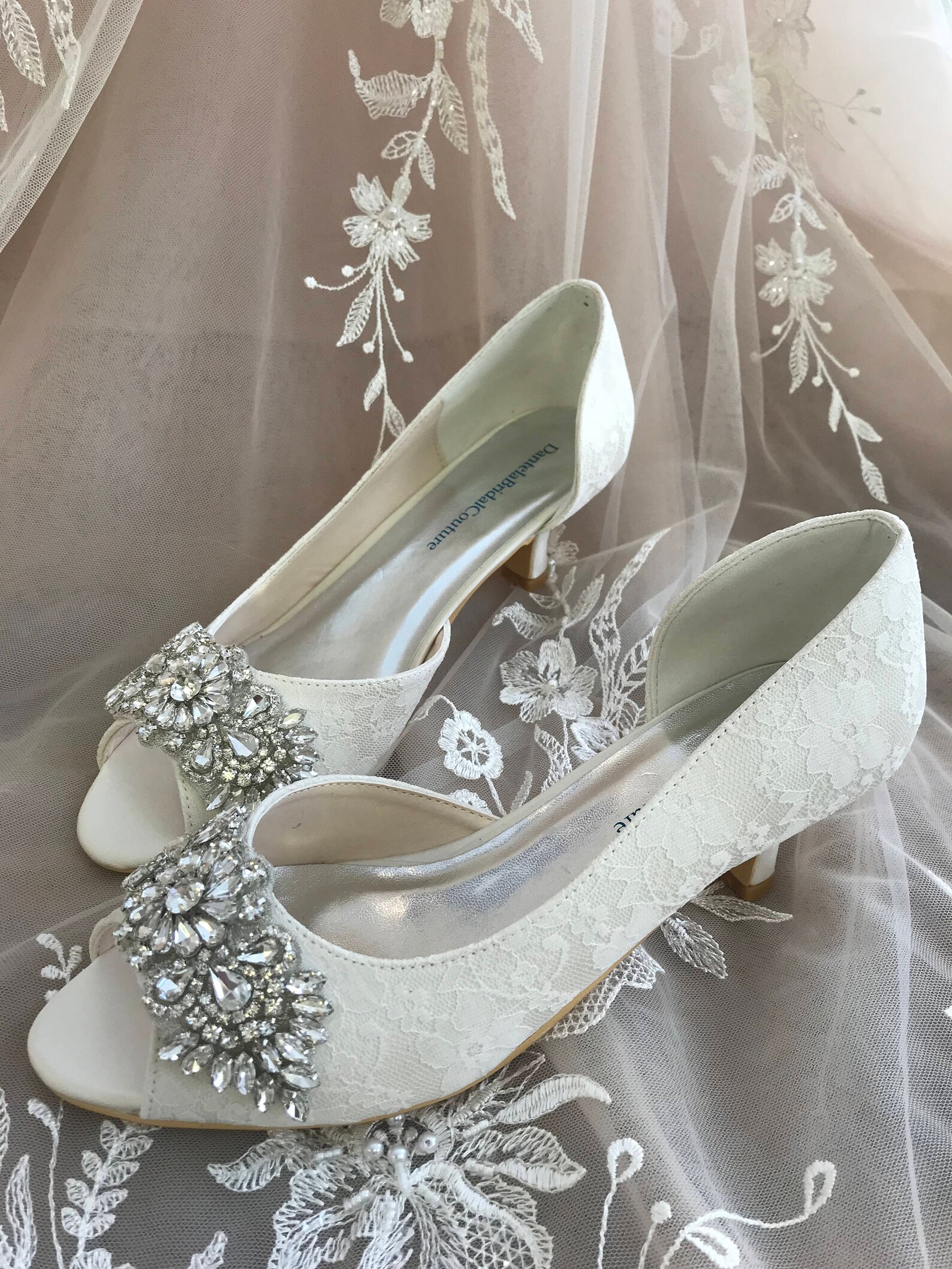 low heel bridal shoes ivory